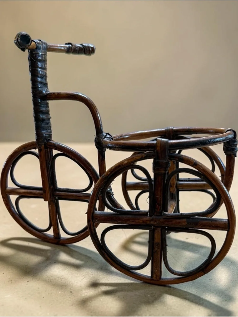 Vintage bohemian-style tricycle plant stands